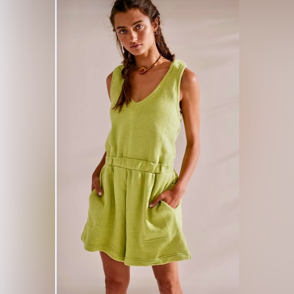 Free People Oliver romper in celery juice size XS